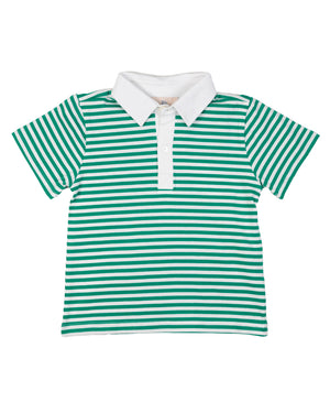 Green Striped Collared Shirt