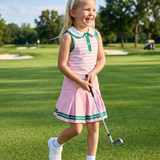Pink Striped Skirt Set
