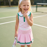 Pink Striped Skirt Set