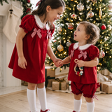 Crimson Bow Knit Dress