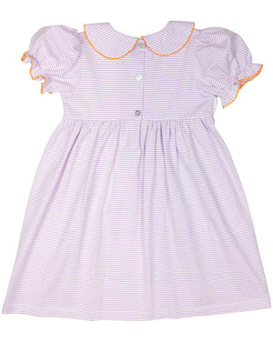 Pumpkins Smocked Purple Striped Knit Dress