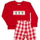 Rudolph the Reindeer Smocked Pants Set
