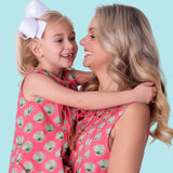 Pink and Green Shell Print Girls Dress