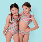 Pink and Green Shell Print Bikini