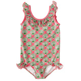Pink and Green Shell Print One Piece