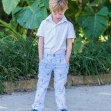 Bunnies and Carrots Embroidered Seersucker Pants