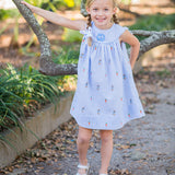 Bunnies and Carrots Embroidered Seersucker Dress