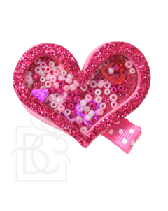 Glitter Heart Shaker Hair Clip