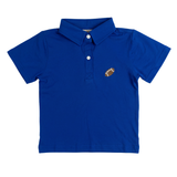 Embroidered Football Royal Blue Polo Shirt