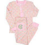 Floral Valentines Scallop Print Pajama Set