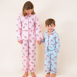 Vintage Santa Pink Button Down Pajama Set
