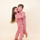 Red Striped Vintage Santa Button Down Pajama Set