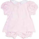 Pink Stripe Knit Bunny Pocket Bloomer Set