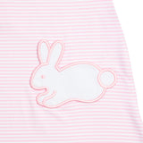 Pink Stripe Knit Bunny Pocket Bloomer Set