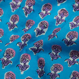 Sky Blue Floral Block Print Dress