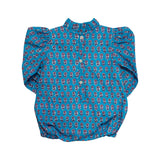 Sky Blue Floral Block Print Bubble