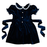 Navy Velvet & Lace Dress