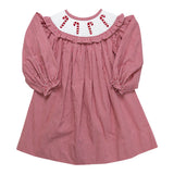 Candy Cane Smocked Bishop Dress