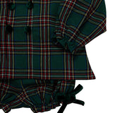 Green Christmas Tartan Bloomer Set