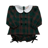 Green Christmas Tartan Bloomer Set