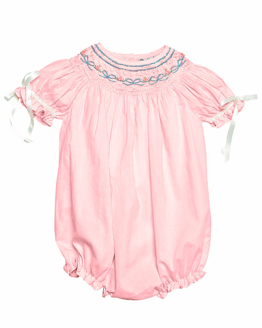 Bows Smocked Pink Bishop Bubble