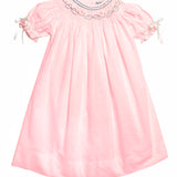 Bows Smocked Pink Bishop Dress