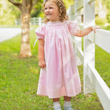 Bows Smocked Pink Bishop Dress