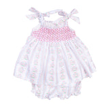 Bright Floral Smocked Bloomer Set