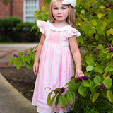 Pink Smocked Clara Dress with Sash