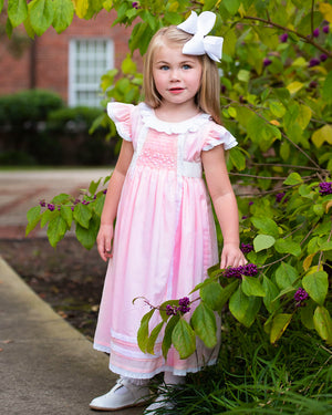 Pink Smocked Clara Dress with Sash