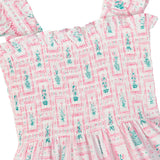 Pink Floral Frames Ladies Dress