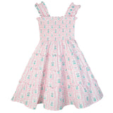 Pink Floral Frames Dress for Girls