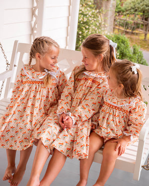 Marigold Floral Smocked Bubble