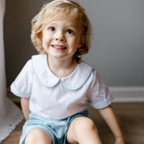 Blue Plaid Shorts Set