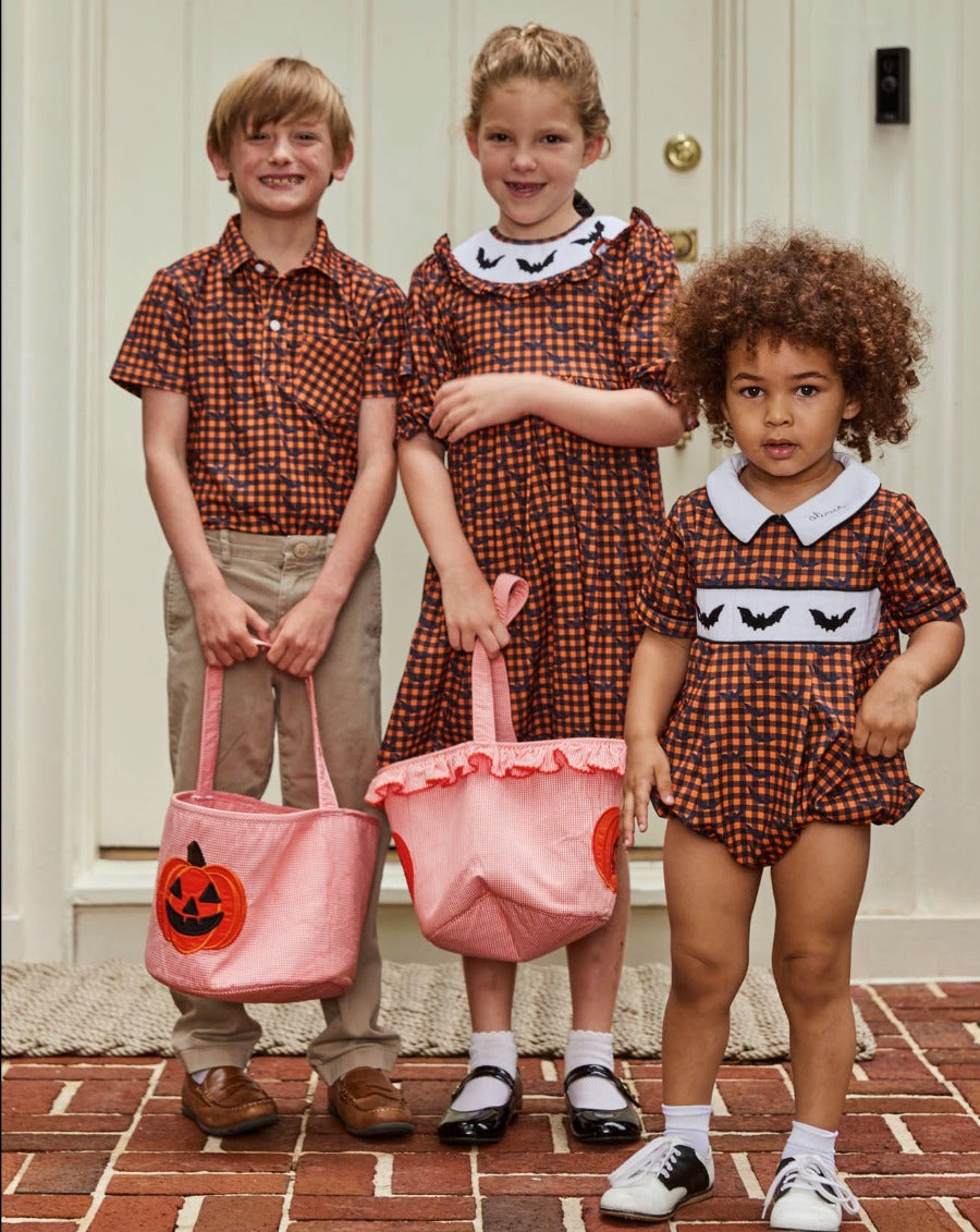 Halloween Bats Smocked Knit Bubble-FINAL SALE