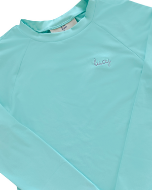 Rash Guard Long Sleeve in Mint Green- FINAL SALE