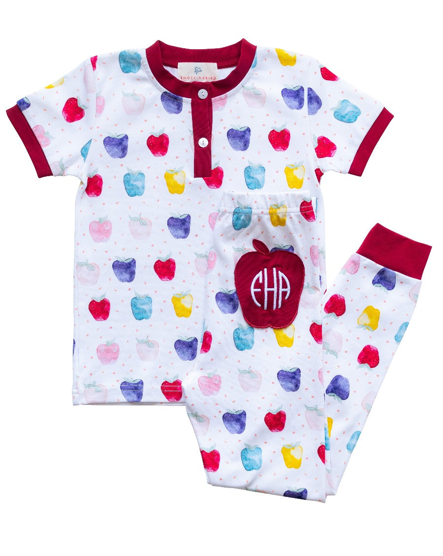 Apples Hand Painted Pajama Set- FINAL SALE