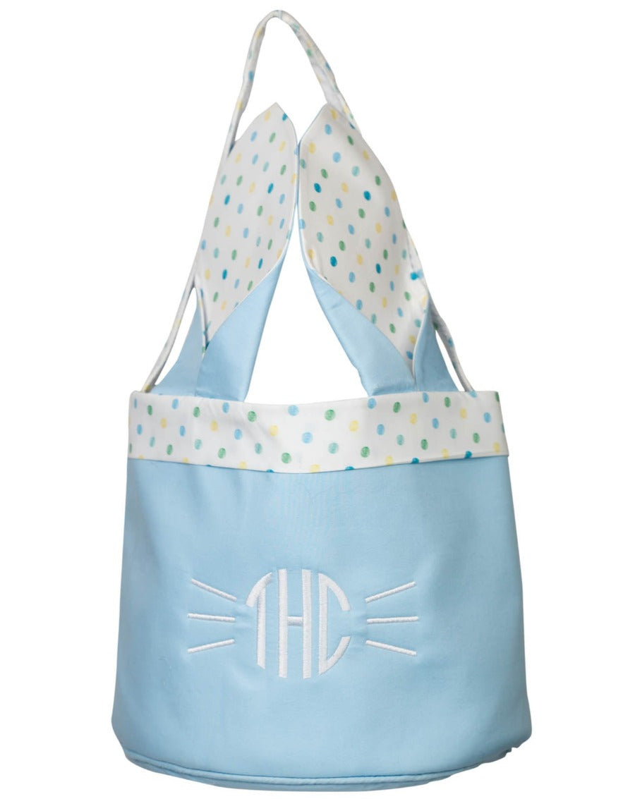 Easter Basket in Blue Polka Dot-FINAL SALE