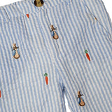 Bunnies and Carrots Embroidered Seersucker Pants