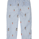 Bunnies and Carrots Embroidered Seersucker Pants