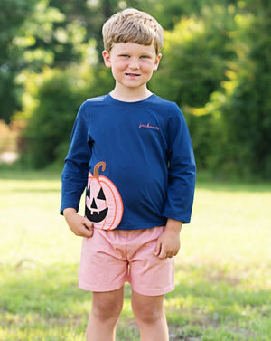 Jackolantern Applique Shorts Set