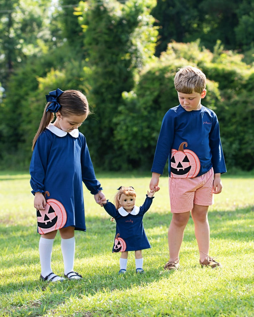 Jackolantern Applique Shorts Set