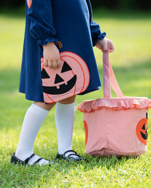 Jackolantern Applique Navy Knit Dress