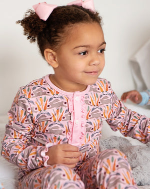 Spring Bunnies Pink Pima Cotton Pajama Set-FINAL SALE