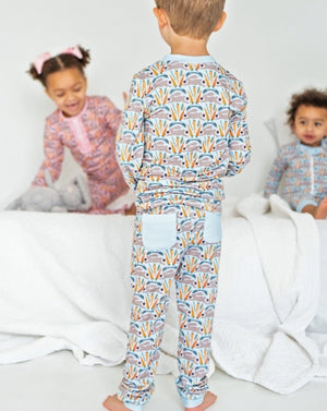 Spring Bunnies Blue Pima Cotton Pajama Set-FINAL SALE