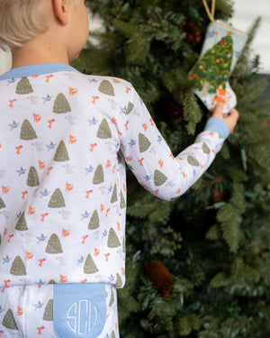 Woodland Creatures Pima Cotton Pajama Set-FINAL SALE