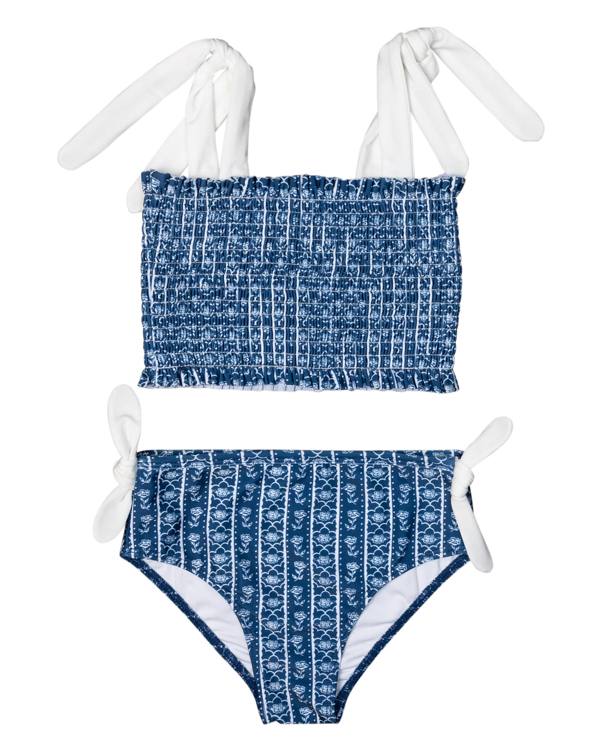 Navy Floral Block Print Bikini-FINAL SALE