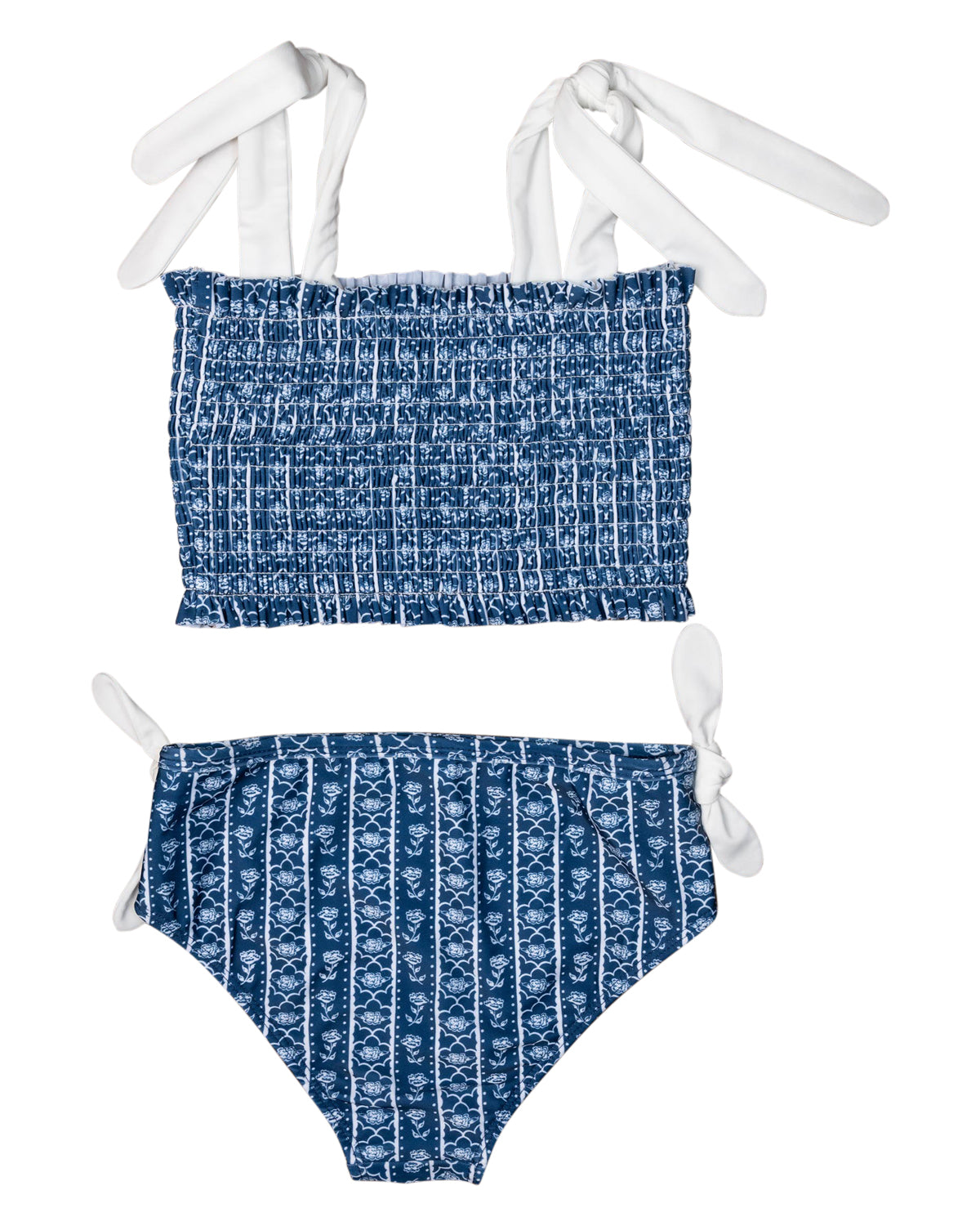 Navy Floral Block Print Bikini-FINAL SALE