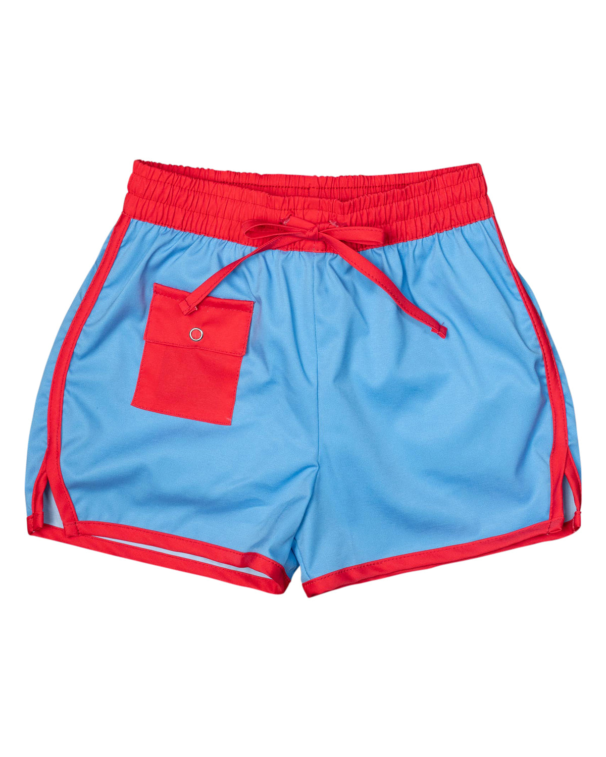 French Blue Swim Trunks with Red Trim-FINAL SALE