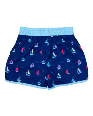 Set Sail Swim Trunks with Blue Trim-FINAL SALE